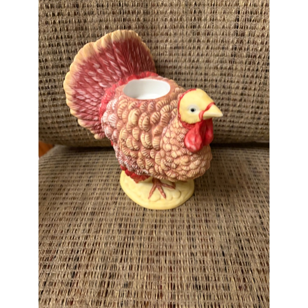 PartyLite Ceramic Turkey Tea Light Candle Holder Thanksgiving Fall Decor P0485